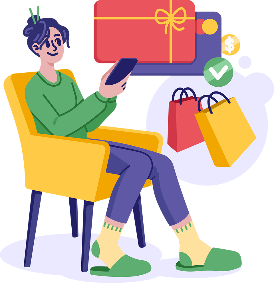 Djevojka narucuje online iz udobne fotelje