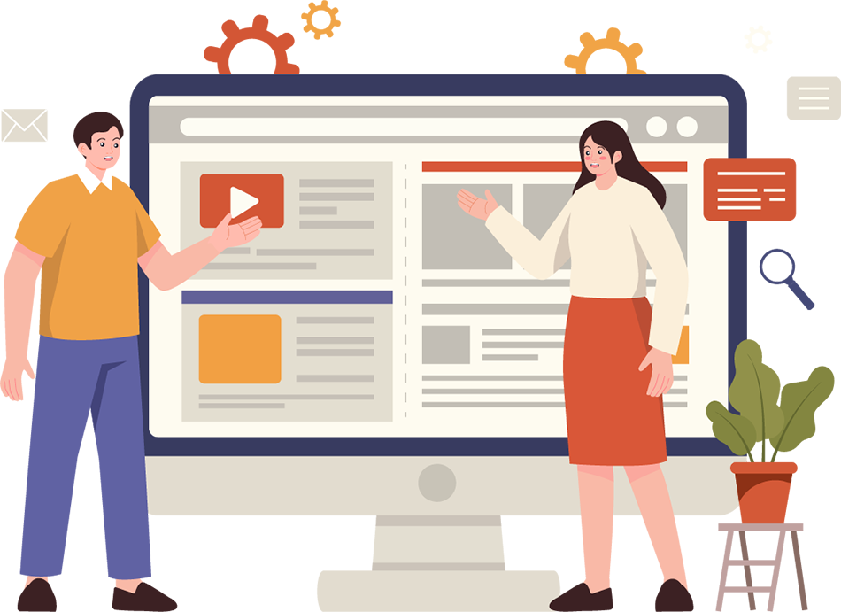 Ilustracija upravljanja sadržajem web stranice