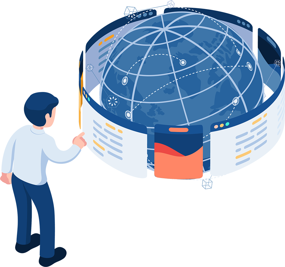 Izometrijski web dizajner dizajnira interfejs